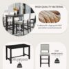Merax 5 Piece Dining Table Set for 4,Counter Height Kitchen Table Set with One Rectangle Table and 4 Cushioned Chairs for 4 Persons Dining Room Table Set for Small Place