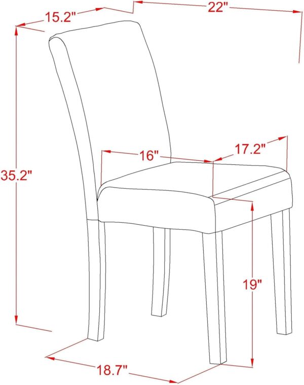East West Furniture DLAB5-AWA-05 5 Piece Dining Set Contains a Round Dining Room Table with Dropleaf and 4 Upholstered Chairs, 42x42 Inch, Antique Walnut