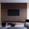 8-Pack WPC Slat Wall Panels, 96 x 6 in Decorative Acoustic Slats 3D Wall Panels, Water-Proof and Easy Installation, Dark Walnut