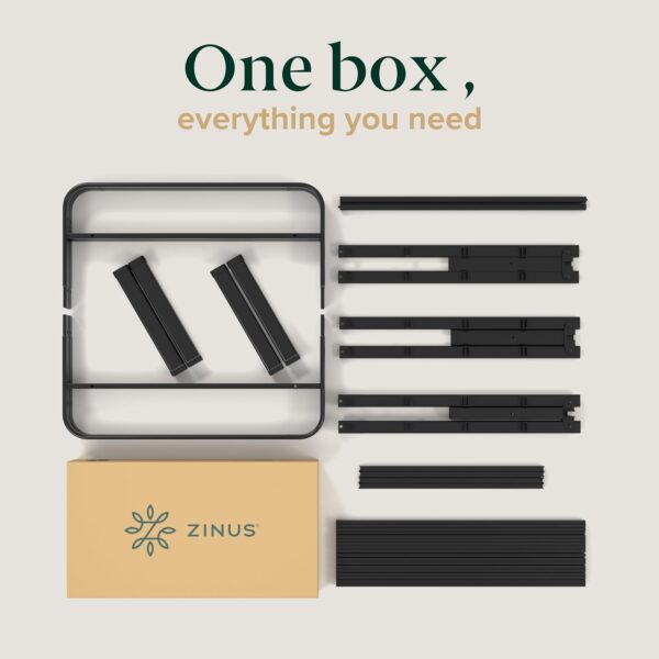 ZINUS Rumi 14in Easy SmartBase Mattress Foundation, Sturdy Metal Bed Frame, No Box Spring Needed, Eco Friendly Packaging, Queen