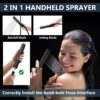 Aolemi Shower Faucet Set Ceiling Mount Shower System Rough-in Valve and Shower Trim Kit 10 and 6 Inch Dual Shower Head 2 in 1 Handheld Spray Push Button Diverter Matte Black