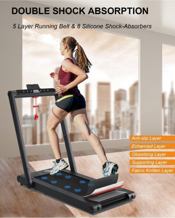 Walking Treadmill - Treadmills for Home & Office - Portable Treadmill with Remote Control, LED Display, 265 LB Capacity, Space-Saving Compact Treadmill for Walking, Jogging, and Running