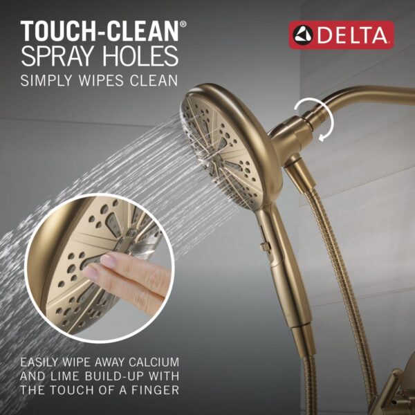 Delta Faucet Nicoli 14 Series Single-Handle Tub and Shower Trim Kit, Gold Shower Faucet with 6-Spray H2Okinetic Hand Held Shower Head with Hose, Champagne Bronze 144749-CZ-HS (Shower Valve Included)