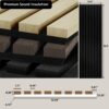 Sunny Heart Wood Slat Wall Panels, Wood Panels for Wall, 2 Pack 93.5" x 12.6" Soundproof Solid Wooden Wall Panels, 3D Acoustic Fluted Wood Wall Panels for Ceiling Wall Decor, Black