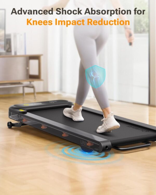 UREVO Walking Pad Treadmill with Incline, 2.5 HP Under Desk Treadmill, Foldable Treadmill for Home Office, Compact Treadmill with LED Display Remote Control 265lbs Weight Capacity