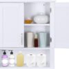 71XVF3f70pL._AC_SL1500_.jpg Bathroom Wall Cabinet Over The Toilet with 2 Doors and 3 Adjustable Shelves, Wall Mounted Bathroom Storage Medicine Cabinet for Bathroom, Living Room, Kitchen, White