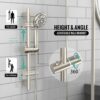 SR SUN RISE 12 Inch Rain Shower System, High Pressure Shower Heads and Handheld 6-Spray Combo Set Slide Bar Shower Faucets Sets Complete Included Valve and Trim Kit for Bathroom, Brushed Nickel