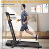 Walking Pad Treadmill, 3.0HP Under Desk Treadmill with Handle Bar and Incline, 300lbs Capacity with Removable Desk Workstation, Foldable Treadmill with Remote Control, APP for Home Office