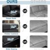 VINGLI 110" Modern U Shaped Sectional Couch with 51"D Double Chaise for Living Room, Black Deep Seat Sectional Sofa Sets with 5.9" Thickness Seating Padding for Home Furniture,Linen Fabric,Metal Legs