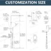 Aolemi Shower Faucet Set Ceiling Mount Shower System Rough-in Valve and Shower Trim Kit 10 and 6 Inch Dual Shower Head 2 in 1 Handheld Spray Push Button Diverter Matte Black