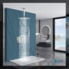 Aolemi Ceiling Mount Shower System Rain Shower Head with Handheld Spray High Pressure Shower Faucet Set Rough-in Valve Shower Trim Kit Included Bathroom Brushed Nickel 12 Inch Ceiling Shower Head