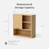 Fluted Wall Cabinet Bathroom, Modern Medicine Cabinet with Sliding Door Adjustable Shelf Wood Storage Cabinet Wall Mounted for Kitchen Dining Room Living Room, Natural Oak