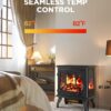 Silonn Electric Fireplace Heater, Quick Heating Portable Fireplace with App & Remote,24″ Electric Corner Fireplace Low Noise with 5 Brightness Levels,Temp Control & Timer for Living Room,Bedroom,Black