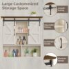 Vabches Bathroom Wall Cabinet, Farmhouse Medicine Cabinet with Double Sliding Barn Door and Adjustable Shelves, Wooden Vintage Storage Cabinet Wall Mounted for Bathroom, Kitchen Dining, Rustic White