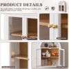 Arched Wall Cabinet,Glass Display Wall Mounted Cabinet with Tempered Glass Doors, Floating Cabinet with Adjustable Shelves for Bathroom,Living Room, Kitchen