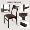 iPormis 7 Pieces Dining Table & Chairs Set for 4-6, 63" Extendable Kitchen Table and 6 Chairs, Dining Room Table with MDF Board & Metal Frame, Perfect for Small Space, Easy Clean, Espresso