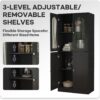 71" Tall Kitchen Pantry Cabinet, Kitchen Storage Cabinet with Glass Doors and Adjustable Shelves, Wood Food Pantry Cabinet, Freestanding Cupboard for Kitchen, Dining Room, Black