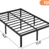 18 Inch Full Bed Frame - Sturdy Metal Platform Full Size, No Box Spring Needed, Heavy Duty, Easy Assembly, Strong Bearing Capacity, Under Bed Storage, Black