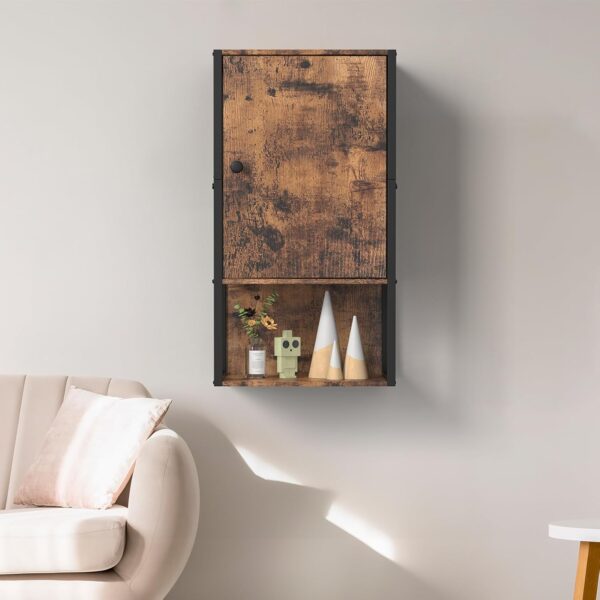 Farmhouse Medicine Cabinets, Small Bathroom Cabinet Wall Mount, Brown Bathroom Wall Cabinet, 3-Tier Wall Mounted Storage Cabinet for Small Spaces, Living Room, Laundry
