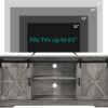 YITAHOME Farmhouse TV Stand for 65/60/55 Inch, Modern Entertainment Center with Sliding Barn Door, Wood TV Media Console Storage TV Cabinet for Living Room for 300lbs, Rustic Grey