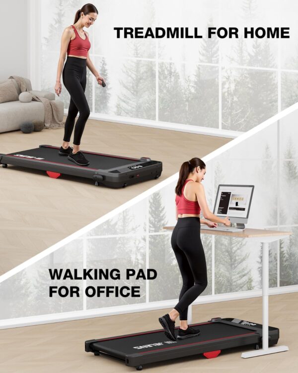 Walking Pad, Under Desk Treadmill, 2.5HP Portable Treadmills for Home/Office, Walking Jogging Machine with Remote Control, LED Display