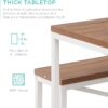 Best Choice Products 45.5in 3-Piece Bench Style Dining Furniture Set, 4-Person Space-Saving Dinette for Kitchen, Dining Room w/ 2 Benches, Table - Brown/White