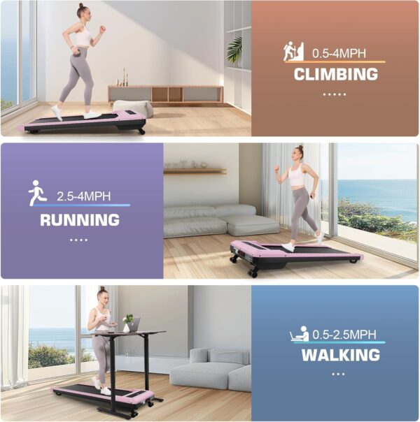 ANCHEER Walking Pad Treadmill with 9% Auto Incline, 4 in 1 Under Desk Treadmill with Remote Control, 2.5HP Walking Treadmill for Home Office, LCD Display/300LBS Weight Capacity/8 Adjustable Slopes