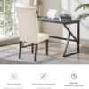 COLAMY 5-Piece Dining Table Set for 4, 60" Rectangular Farmhouse Kitchen Wood Table with 4 Tufted Dining Room Chairs, Brown/Beige