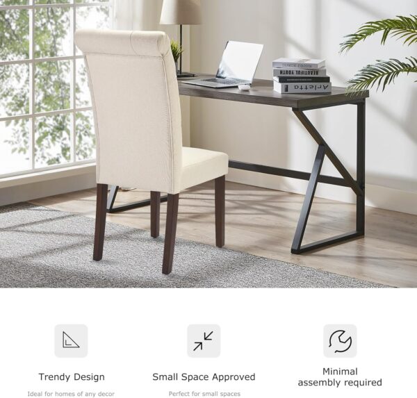 COLAMY 5-Piece Dining Table Set for 4, 60" Rectangular Farmhouse Kitchen Wood Table with 4 Tufted Dining Room Chairs, Brown/Beige