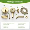 Tub Shower Faucet Set with 10 Spray Handheld Shower Brushed Gold Shower System with Tub Spout Single Handle 4.7 Inch Shower Handheld Shower Fixtures Tub and Shower Trim Kit