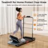 Walking Pad with Handle, 3.0HP Walking pad Treadmill, 3 in 1 Portable Under Desk Treadmill for Home, Treadmil with Handle Bar,Small Treadmill,Folding Walking Treadmill with Remote Control, LED Display