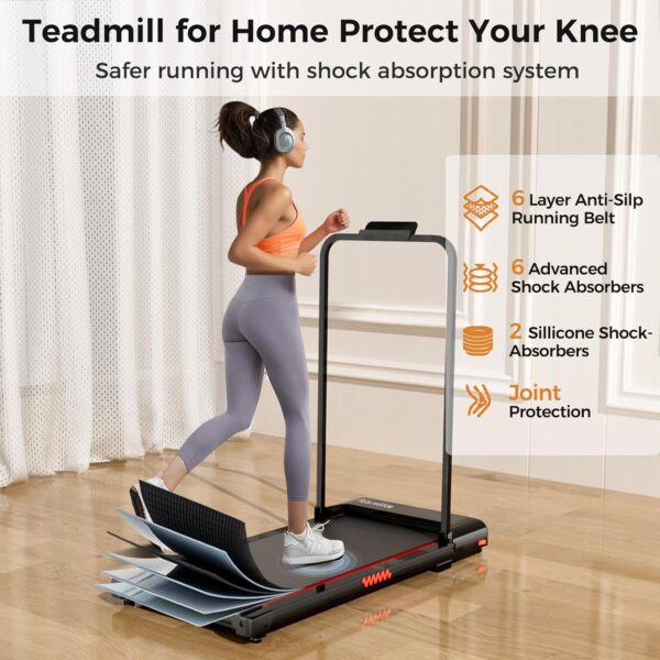 Walking Pad with Handle, 3.0HP Walking pad Treadmill, 3 in 1 Portable Under Desk Treadmill for Home, Treadmil with Handle Bar,Small Treadmill,Folding Walking Treadmill with Remote Control, LED Display