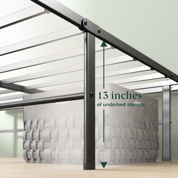 ZINUS Rumi 14in Easy SmartBase Mattress Foundation, Sturdy Metal Bed Frame, No Box Spring Needed, Eco Friendly Packaging, Queen