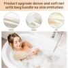 2Pack Back Scrubber for Shower，PIPUHA Loofah Sponge Shower Brush Using Body Exfoliating with Long Handle, Loofah on a Stick for Men Women, Bathing Accessories for Body Brushes (Blue and White)