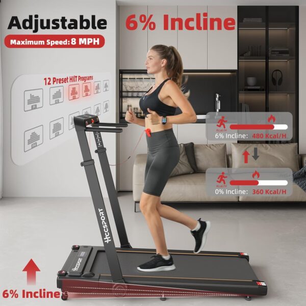 Treadmill with Incline, 3 in 1 Under Desk Treadmill Walking Pad with Removable Desk Workstation 3.5HP Foldable Compact Walking Treadmill for Home Small Office with Wristband Remote Control