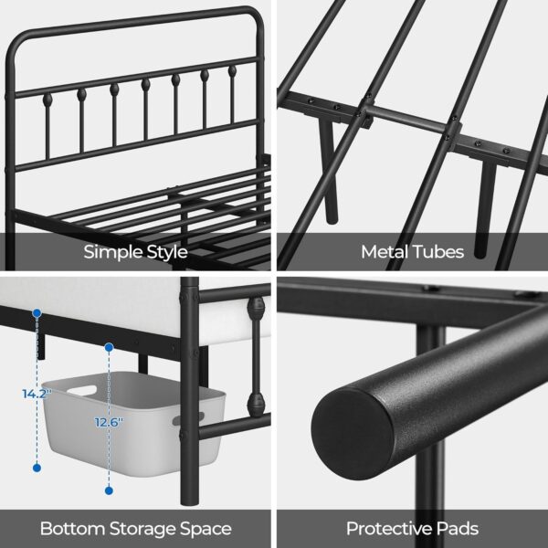 Yaheetech Classic Metal Platform Bed Frame Mattress Foundation with Victorian Style Iron-Art Headboard/Footboard/Under Bed Storage/No Box Spring Needed/Full Size Black
