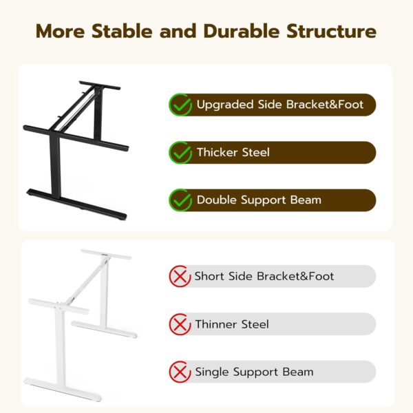 59" Reversiable L-Shaped Electric Standing Desk Adjustable Height Gaming Stand Up Corner Desk Sit Stand Home Office Computer Desk with Splice Board,Rustic Brown Top