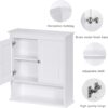 Spirich Bathroom Cabinet Wall Mounted with Doors, Wood Hanging Cabinet with Doors and Shelves Over The Toilet, Bathroom Wall Cabinet White