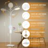 LED Floor Lamp, Height Adjustable Floor Lamps for Living Room, Super Bright Standing Lamp with Timer, Adjustable Colors & Brightness Floor lamp for Bedroom with Remote & Touch Control, White