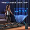 Walking Pad Treadmill with Incline, 3 in 1 Under Desk Treadmill 300lbs Capacity with Removable Desk Workstation, 3.5HP Compact Foldable Walking Treadmill for Home Office with Remote Control