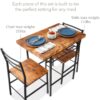 Best Choice Products 3-Piece Modern Dining Set, Space Saving Dinette for Kitchen, Dining Room, Small Space w/Steel Frame, Built-in Storage Rack - Brown