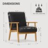 71fr8KmSL0L._AC_SL1500_.jpg COLAMY PU Leather Accent Chair for Living Room, Mid Century Modern Relaxing Armchair with Solid Wood Frame & Soft Cushion, Reading Leisure Chair with High Back(Black