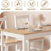SogesPower Dining Table Set for 4, 5-Piece Wood Kitchen Dining Table Set with 4 Chairs for Kitchen Dining Room Restaurant Small Space, White&Oak