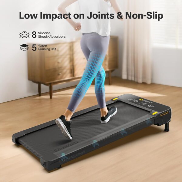 UREVO Under Desk Treadmill for Office Under Desk, Walking Pad 2 in 1 for Home/Office, Portable Walking Pad Treadmill with Remote Control, LED Display
