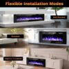 36" Electric Fireplace Heater,Wall Fireplace Electric with Remote & Screen Control,144 Flame Effects Fire Places Electric Fireplace Inserts,750/1500W Wall Mount Fireplace Electric,8 H Timer/ 400 Sq