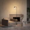 addlon Floor Lamps for Living Room Bright Lighting with Glass lampshade, Modern Bright Floor Lamp with LED Bulbs Industrial Standing lamp for beroom, Tall Pole Lamps Office - Black