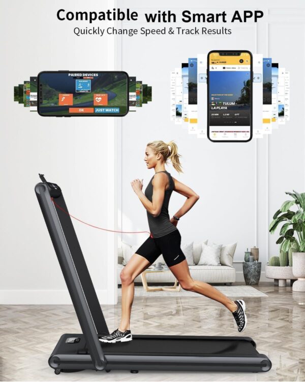 Walking Treadmill - Treadmills for Home & Office - Portable Treadmill with Remote Control, LED Display, 265 LB Capacity, Space-Saving Compact Treadmill for Walking, Jogging, and Running