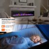 71iZ-xlfy4L._AC_SL1500_.jpg 60" Electric Fireplace Wall Mounted and Recessed with Remote Control, 750/1500W Ultra-Thin Wall Fireplace Heater W/Timer Adjustable Flame Color and Brightness, Log Set & Crystal Options