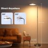 36W LED Floor Lamp, Super Bright Standing Lamp, Modern Stepless Dimmable Torchiere Tall Lamp with Remote Control, 350°Rotating Head Reading Floor Lamp for Living Room, Bedroom, Office