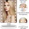 COSMIRROR Lighted Makeup Vanity Mirror with 10x Magnifying Mirror and Makeup Sponge, 21 LED Light Touch Sensor Dimming, 180 Rotating, Dual Power, Portable